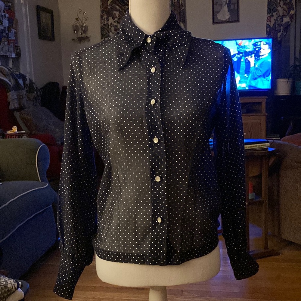 Sheer polka dot blouse